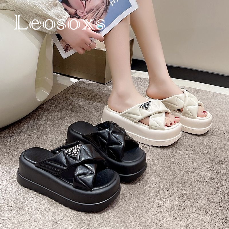Leosoxs dép sandal nữ dép bánh mì nữ thời trang dép đế cao Chống Trượt 072407