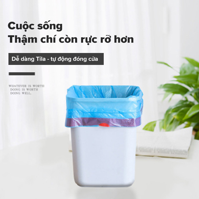 ZW Túi Đựng Rác Bằng Nhựa Màu Đen Có Tay Cầm Và Dây Rút Tiện Dụng Cho Gia Đình / Văn Phòng