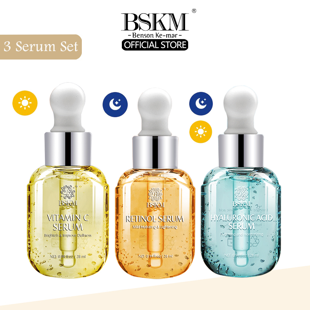 BSKM Serum Vitamin C Retinol Hyaluronic Acid Tinh Chất Dưỡng Ẩm Làm Trắng Da Chống Lão Hóa Và Nếp Nhăn 28ml