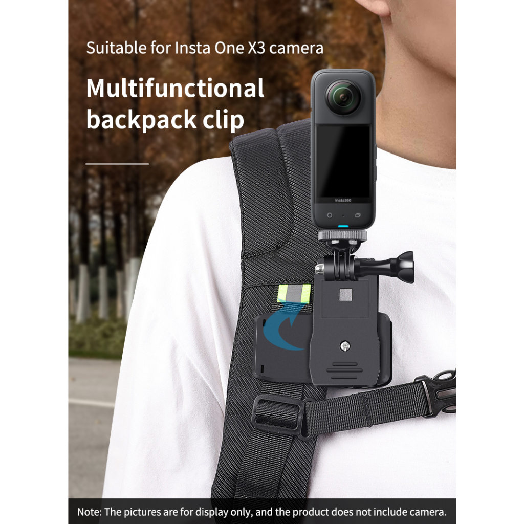 360° Kẹp Gắn Ba Lô Chống Trượt Cho insta360 x3 / one x2 / one x / gopro