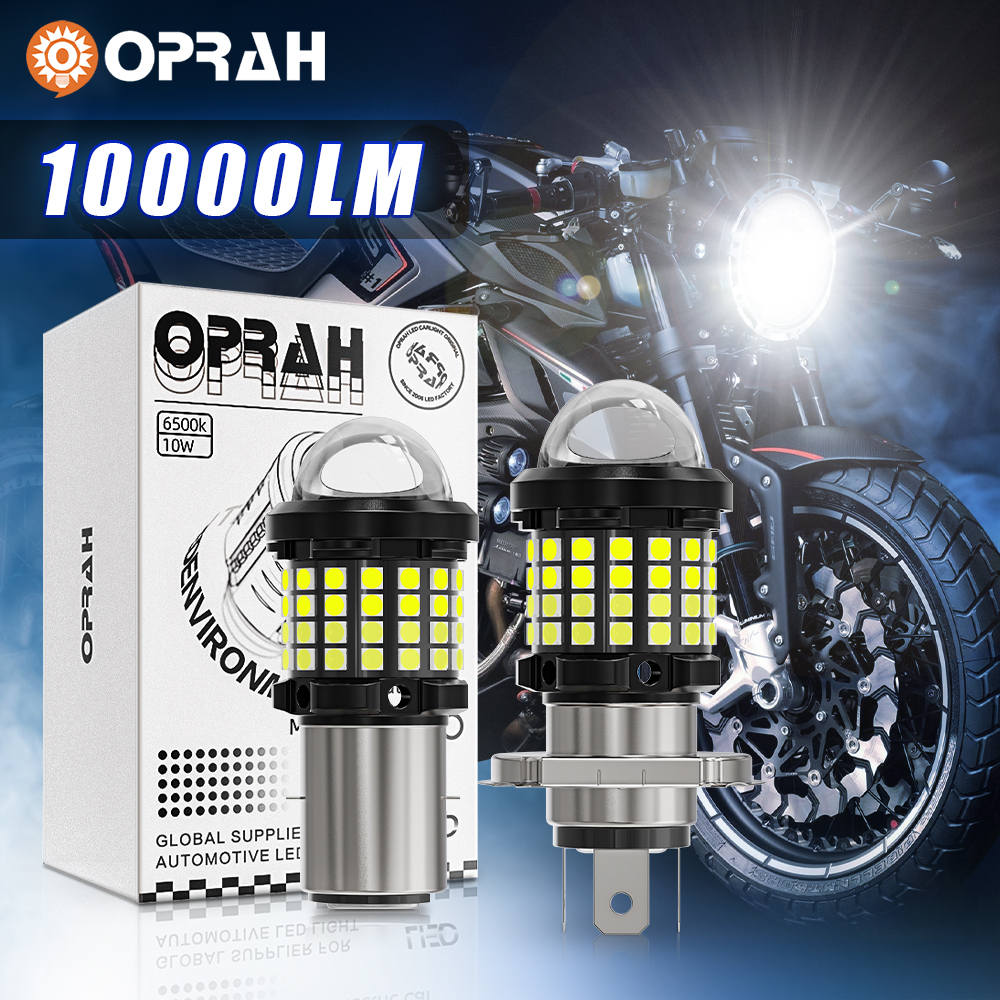 Đèn Pha LED H4 H6 BA20D Siêu Sáng 1,000LM Hai Màu Chuyên Dụng Cho Xe Mô Tô