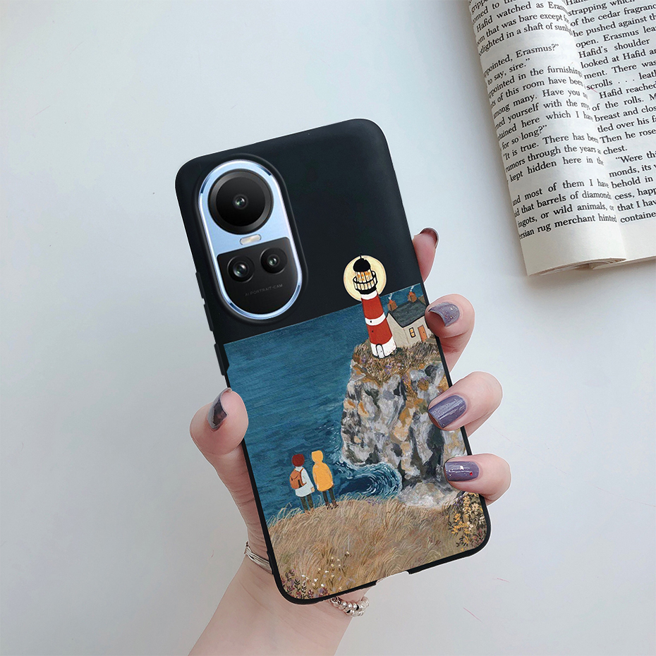 Ốp Điện Thoại Silicon Mềm Họa Tiết Sơn Vẽ Cho Oppo Reno 10 / Reno 10 Pro 5G Reno10 10Pro 2023