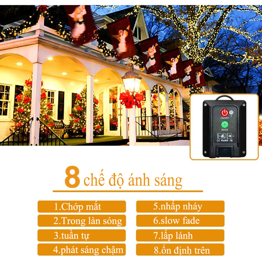 32M 300LEDS đèn Năng Lượng Mặt Trời Sân Vườn Dây đèn Trang Trí  for Rèm Cửa Sổ  Beauty Garden New Year Decor Năm Mới Cây Cái Sân Trang Trí Nhà Cửa