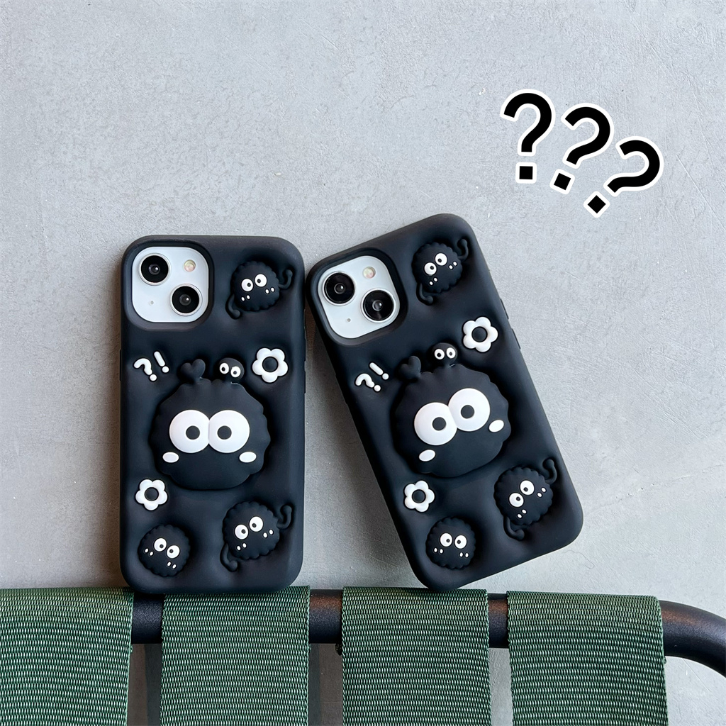 Ốp Điện Thoại Silicon Mềm Hình Bùi Nhùi 3D Có Giá Đỡ Cho iphone 14 Pro Max 13 Pro Max 12 Pro Max