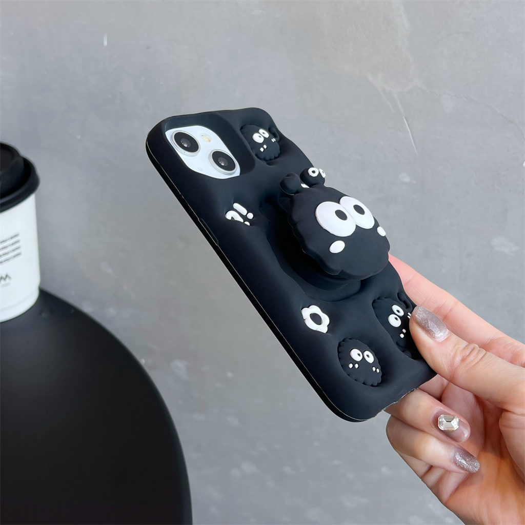 Ốp Điện Thoại Silicon Mềm Hình Bùi Nhùi 3D Có Giá Đỡ Cho iphone 14 Pro Max 13 Pro Max 12 Pro Max