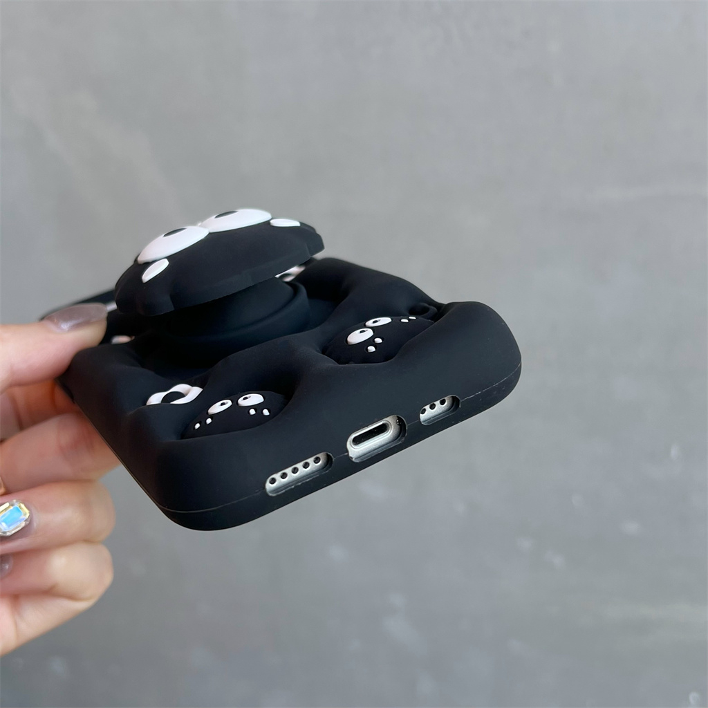 Ốp Điện Thoại Silicon Mềm Hình Bùi Nhùi 3D Có Giá Đỡ Cho iphone 14 Pro Max 13 Pro Max 12 Pro Max
