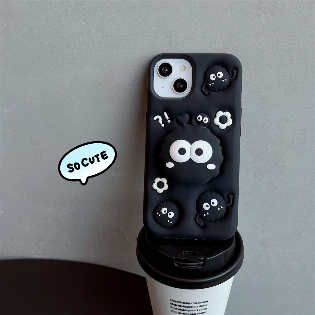 Ốp Điện Thoại Silicon Mềm Hình Bùi Nhùi 3D Có Giá Đỡ Cho iphone 14 Pro Max 13 Pro Max 12 Pro Max