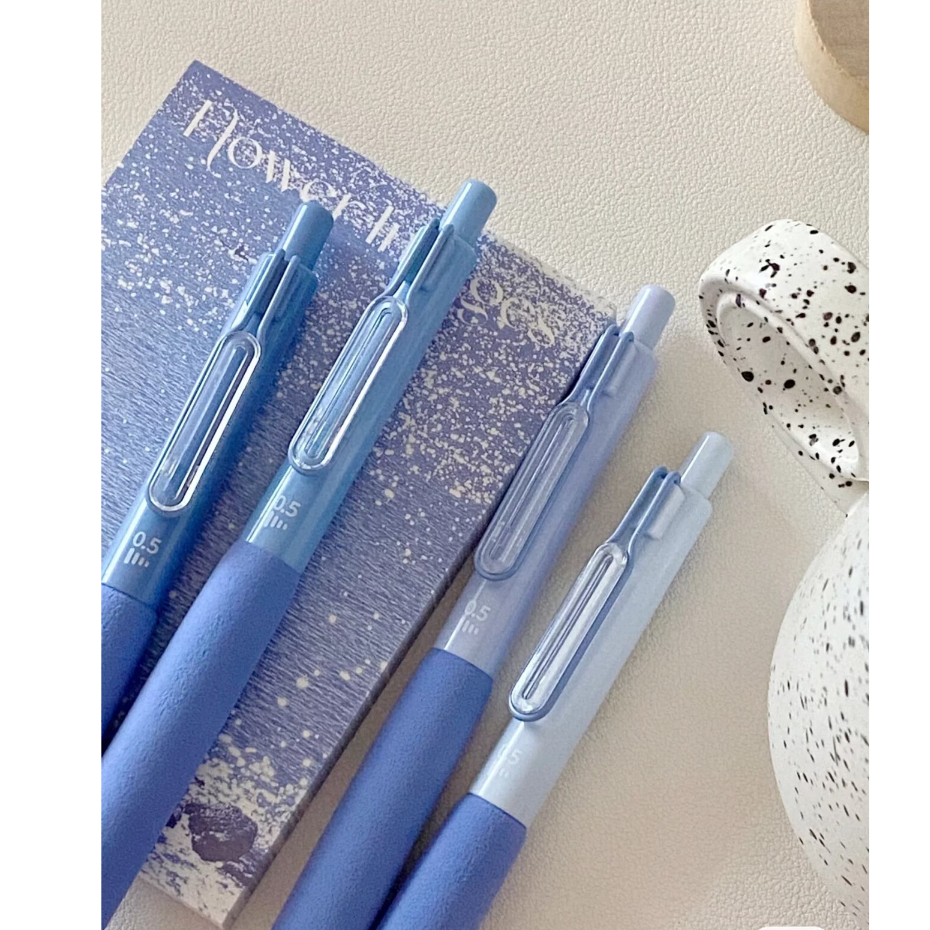 Set 4 Bút Mực Đen Ngòi 0.5mm Nhanh Khô Không Ồn