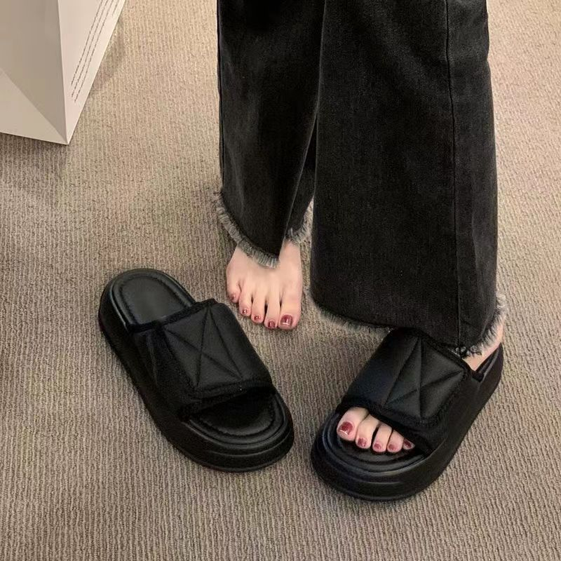 Dép sandal nữ đế cao dép nữ Velcro đế dày thời trang