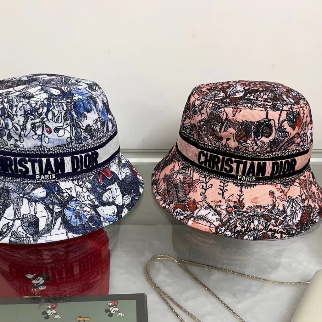 Nón Tai Bèo Vải Jacquard Dior Màu Sáng Phong Cách Retro Sang Trọng Dành Cho Nữ