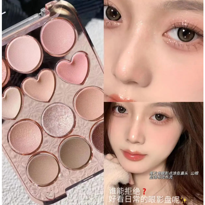 Bảng Phấn Mắt 12 Màu Ánh Ngọc Trai Tông Nude Hàn Quốc Lâu Trôi