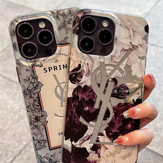 ốp iphone 11/12/13/14/15 Pro Max Purple Flower Retro Fashion Laser Shell Case For ốp lưng iphone 11,12,13,14,15,11PM,12PM,13PM,14PM,15PM