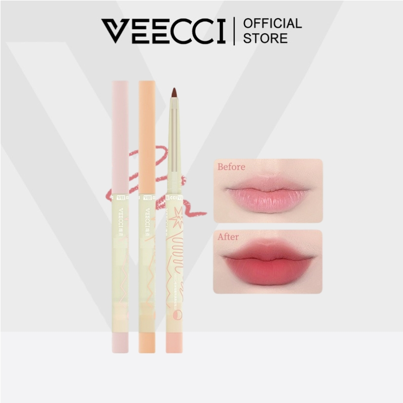 VEECCI Chì kẻ môi định hình đường viền môi chống thấm nước, không phai màu lâu trôi