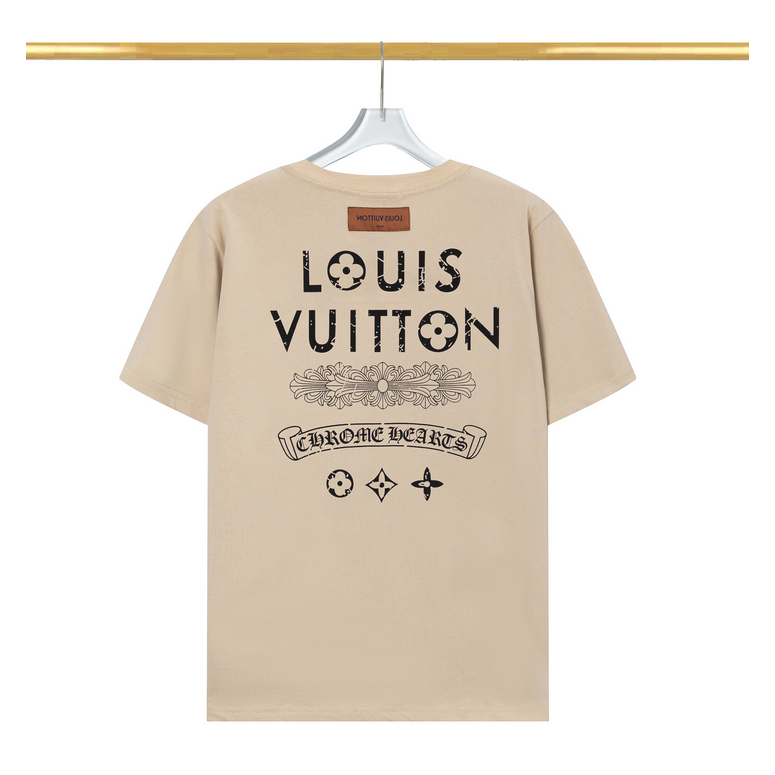 Áo Thun Louis-v Chrome Hearts Tay Ngắn Cổ Tròn Vải cotton 230 Gram In Họa Tiết Thời Trang Cho Nam Và Nữ