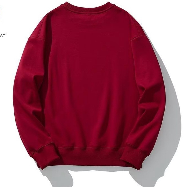Áo Sweater Tay Dài Cổ Tròn Dáng Rộng Màu Đỏ Phong Cách Hàn Quốc Mới Cho Nam áo tay dài trơn unisex
