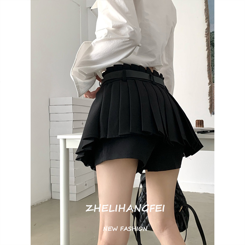 ZHELIHANGFEI Chân Váy Ngắn Hakama Xếp Ly Lưng Cao Quyến Rũ Phong Cách Preppy Mẫu Mới 2023 Thời Trang Mùa Hè Cho Nữ