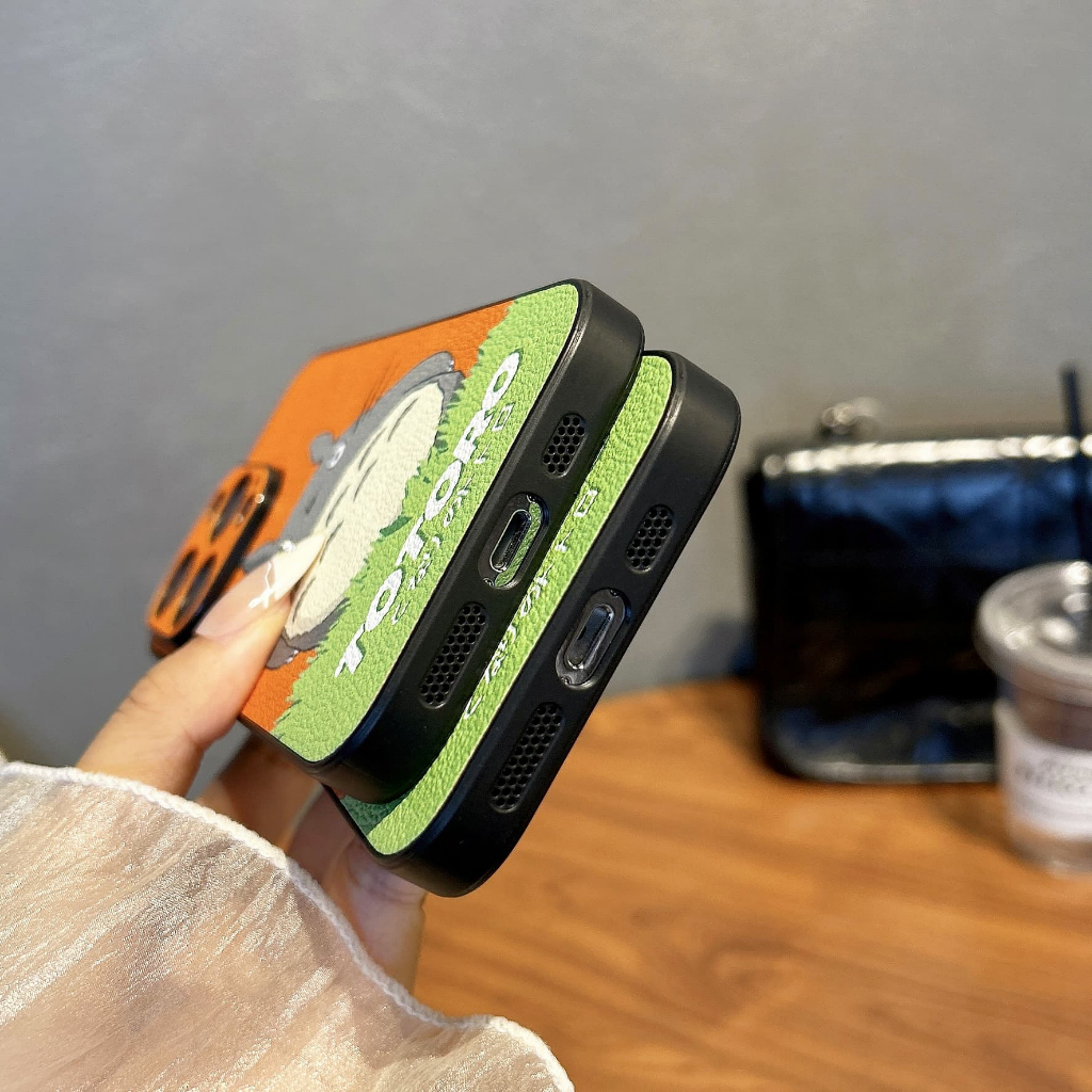 Ốp điện thoại da Totoro thích hợp cho iphone 14ProMax 14 13ProMax 13 13pro 11ProMax 11 X XR Xs Max 7+ 8+ 12Pro 12ProMax