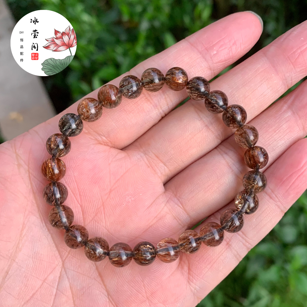 Bingyingge Live Streaming Vòng Đeo Tay Đá Mã Não Đỏ Xám Ánh Trăng Xanh Lam Siêu Sáng Đặc Biệt Dạng Tròn Màu Đen Thời Trang Nam Và Nữ