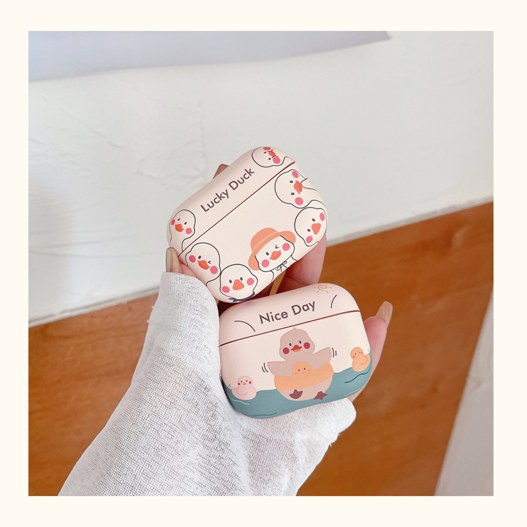 Vỏ Bảo Vệ Hộp Sạc Tai Nghe AirPods3 / 3 Pro / 2Gen Hình Chú Vịt May