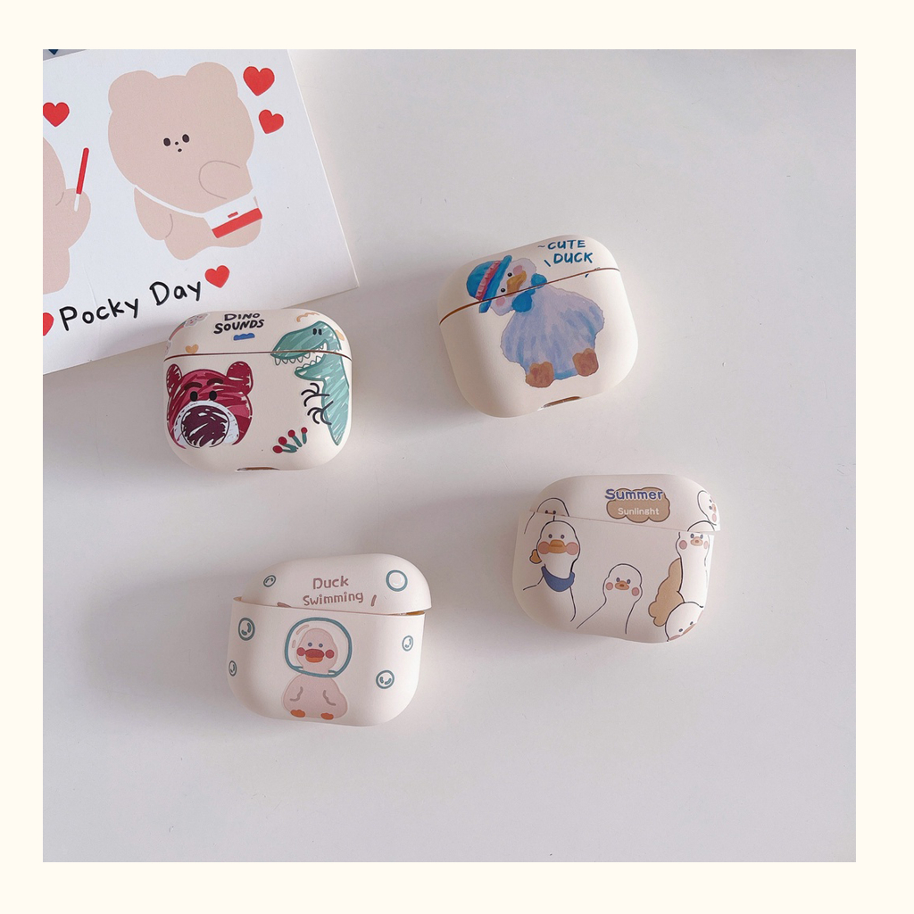 Vỏ Bảo Vệ Hộp Sạc Tai Nghe AirPods3 / 3 Pro / 2Gen Hình Chú Vịt May