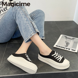 Magicime Giày Vải canvas Đế Dày Thời Trang Xuân Thu 2024 Phong Cách Mới Cho Nữ