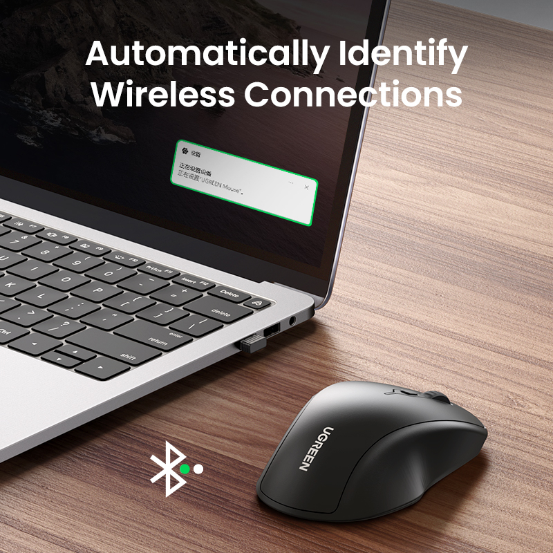 New in Sale Ugreen Chuột không dây 2.4 G 4000DPI Bluetooth 5.0 Cong thái học chuột 5 nút cho Laptop Macbook PC