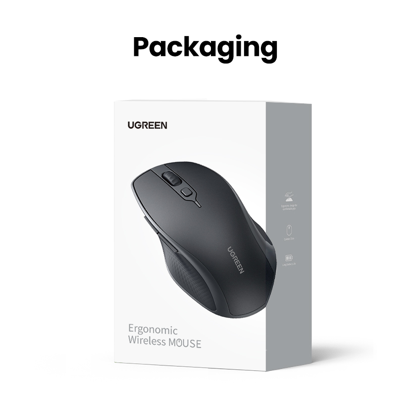 New in Sale Ugreen Chuột không dây 2.4 G 4000DPI Bluetooth 5.0 Cong thái học chuột 5 nút cho Laptop Macbook PC