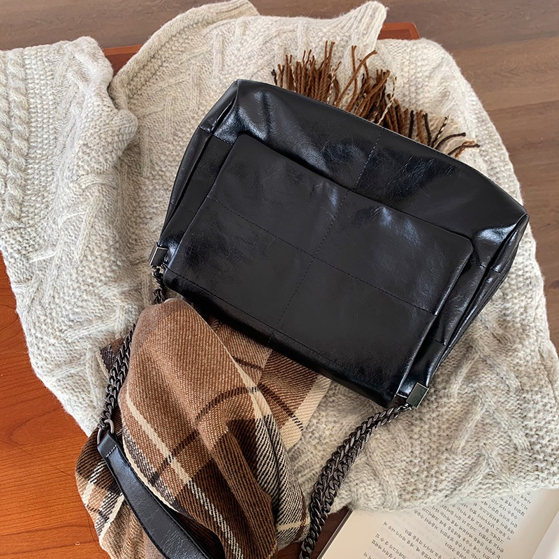 JUST STAR Túi xách da PU sức chứa lớn màu trơn thời trang cho nữ