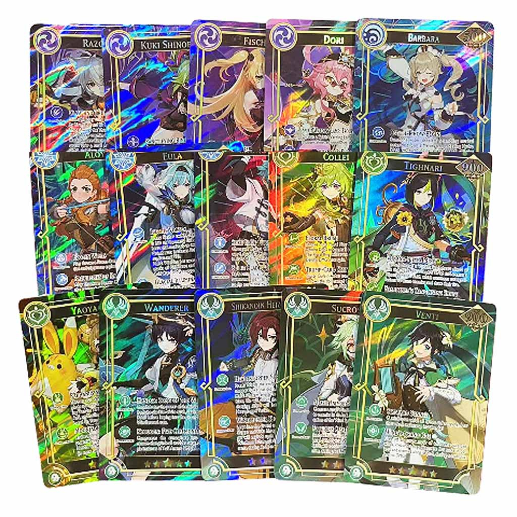 Hộp 60 thẻ genshin impact thẻ ảnh ba chiều nhân vật anime hiếm