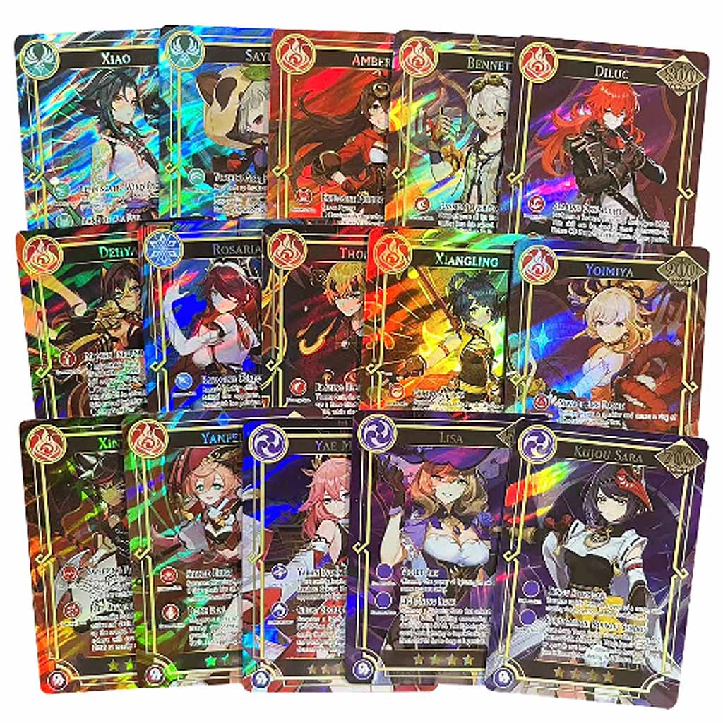 Hộp 60 thẻ genshin impact thẻ ảnh ba chiều nhân vật anime hiếm