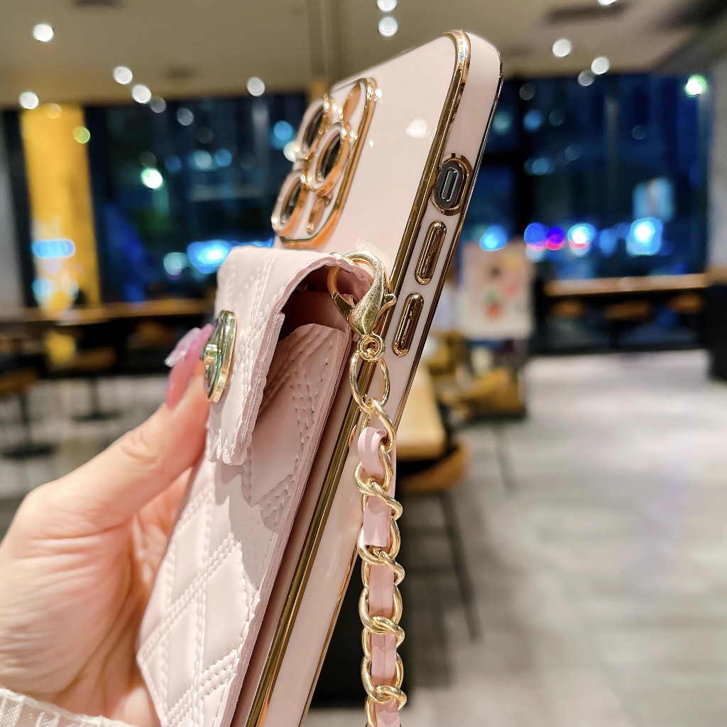 Ốp Điện Thoại Kiểu Ví Có Dây Đeo Chéo Cho iPhone 13 14 Pro Max 12 11 Pro XS Max 7 8 Plus