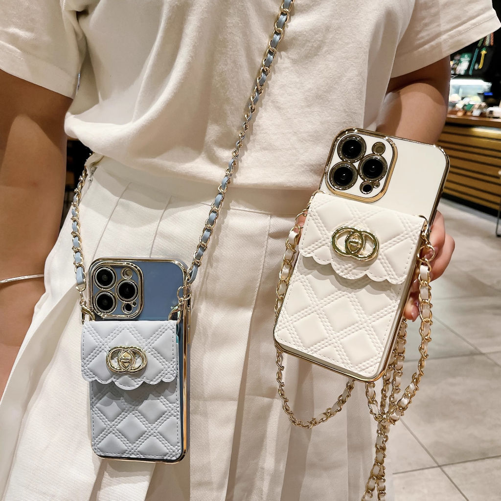 Ốp Điện Thoại Kiểu Ví Có Dây Đeo Chéo Cho iPhone 13 14 Pro Max 12 11 Pro XS Max 7 8 Plus