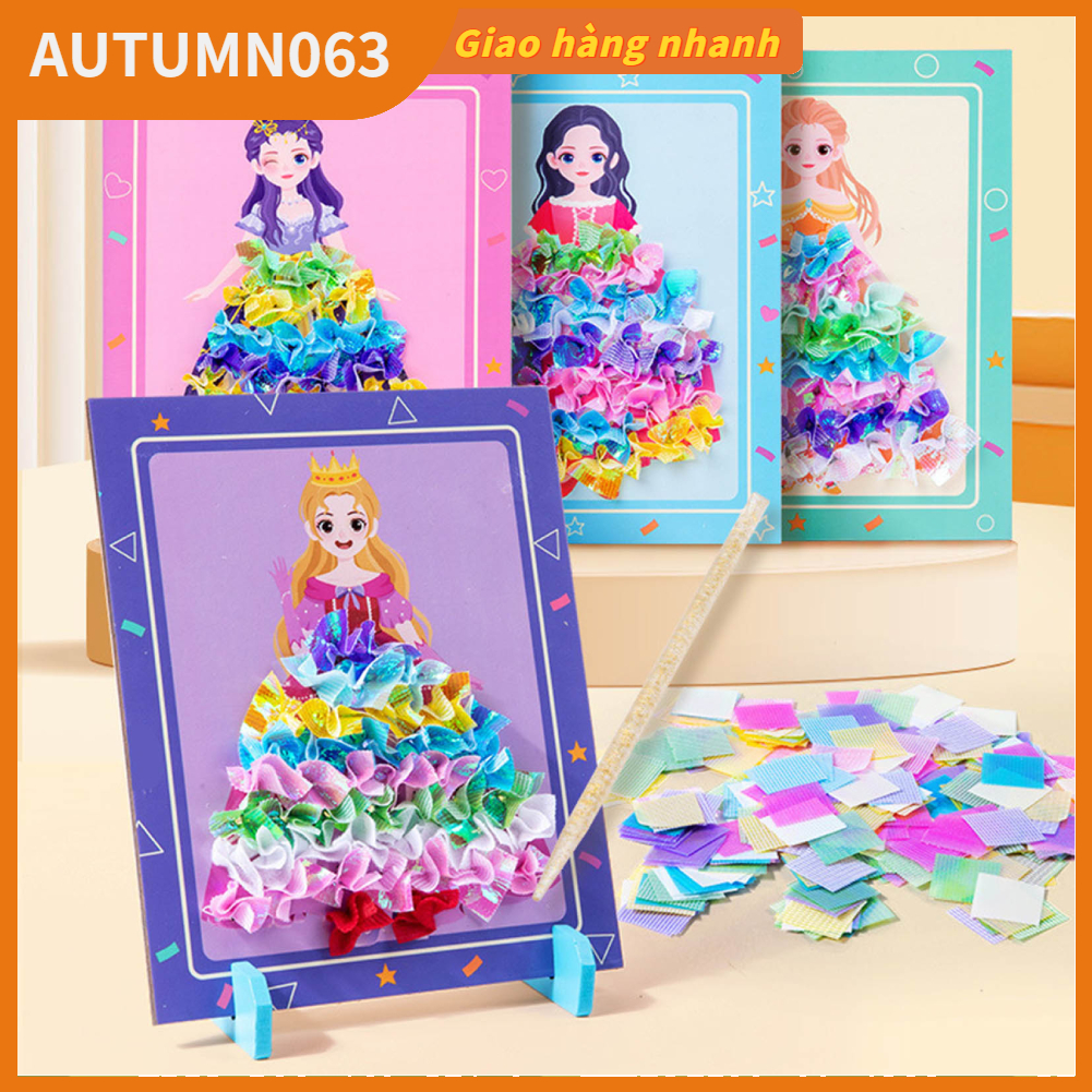 DIY Chọc Đầm Công Chúa Thủ Bộ Kỹ Năng Vận Động Tinh Tranh 3D Đồ Chơi Autumn063