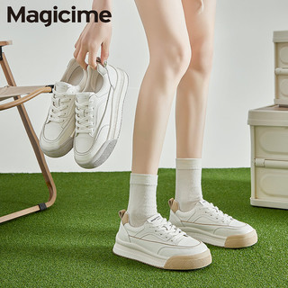 Magicime Giày thể thao màu trắng phong cách thời trang 2024 mới