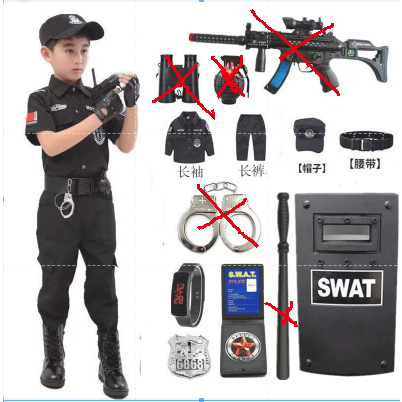 Bộ Đồ Chơi Cảnh Sát Gồm Áo Thun Tay Ngắn Và Quần Short Cho Bé Trai