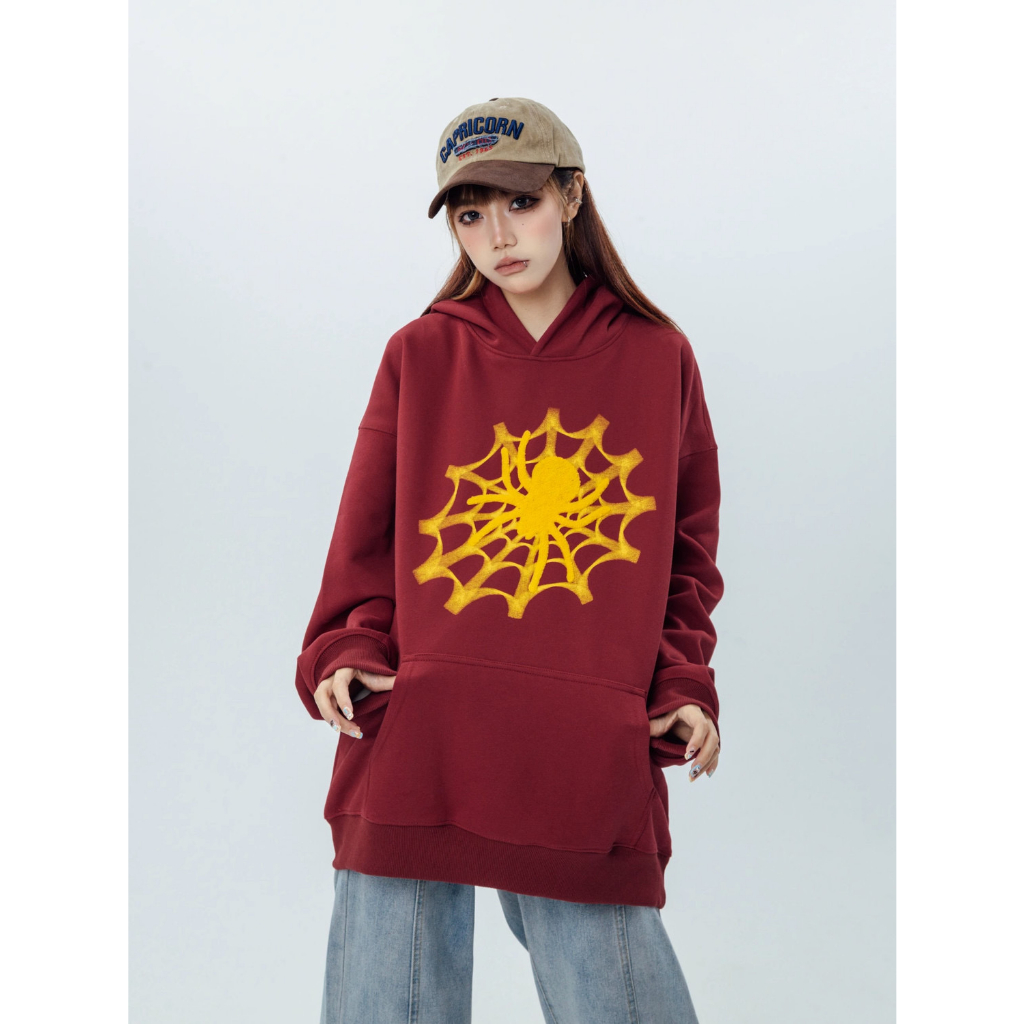 Áo Hoodie Tay Dài Dáng Rộng In Họa Tiết Phong Cách Mỹ Thời Trang Thu Đông Cho Nữ