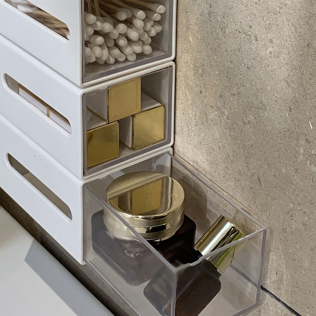 Hộp Đựng Tăm Bông, Bông Tẩy Trang, Hộp Ngăn Kéo Đa Năng Sang Chảnh Boron069