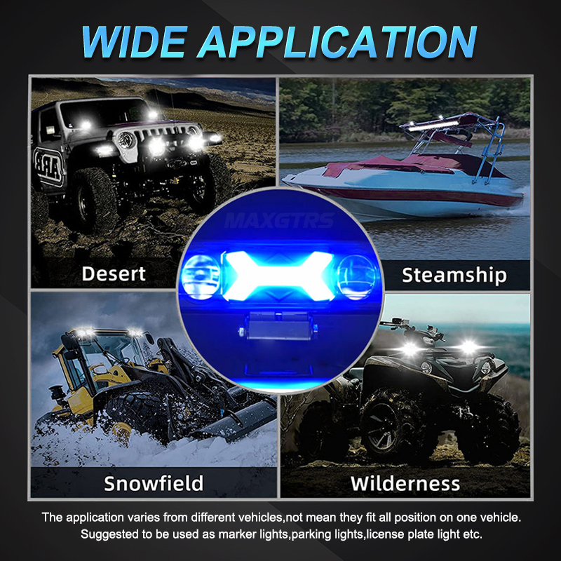 Đèn Pha LED Mini MAXGTRS Siêu Sáng Chuyên Dụng Cho Xe Mô Tô ATV DC 8-80V