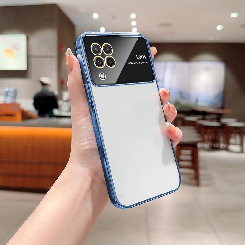 Ốp Điện Thoại Trong Suốt Mạ Viền Đơn Giản Phong Cách Mới Cho Samsung A12 A22 4G 5G Galaxy M12 F12 M32 M22 F22
