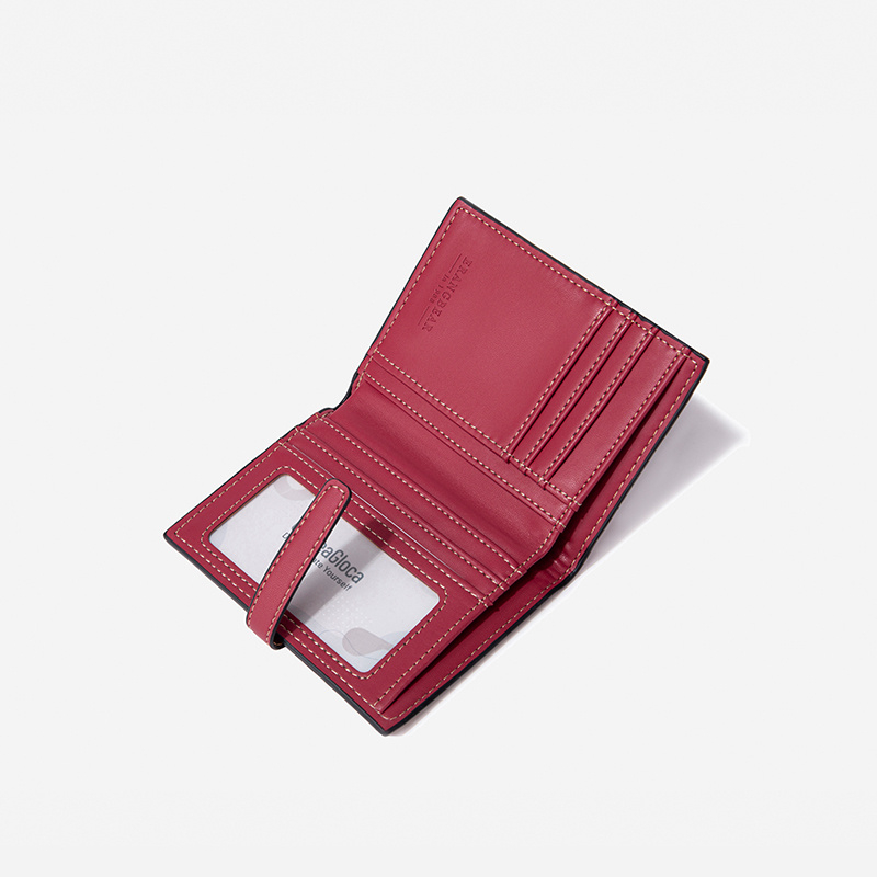 Ví ngắn SEAGLOCA nhiều ngăn đựng thẻ bằng vải thêu họa tiết gấu đáng yêu cho nữ