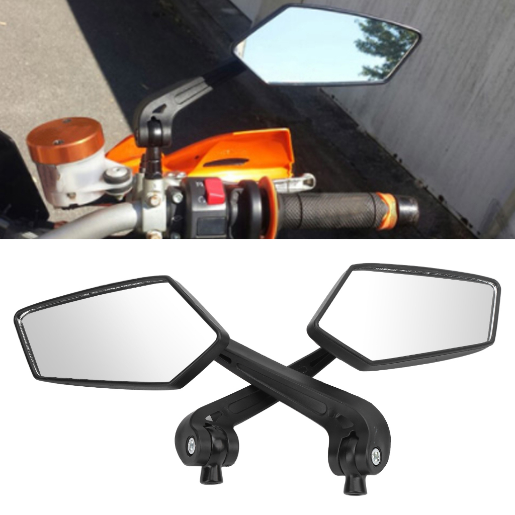 Motorlife Cặp Kính Chiếu Hậu Xe Máy Đen HD Có Thể Xoay Cho Sợi Chỉ 8Mm 10Mm Tay Ga ATV