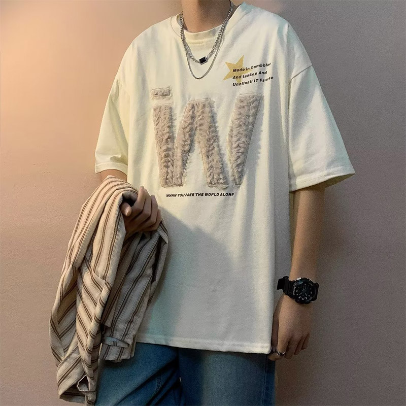 Áo Thun Tay Ngắn Cổ Tròn Phong Cách Harajuku Nhật Bản Thời Trang Cho Nam Và Nữ