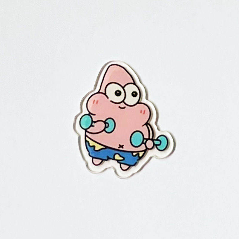 Ghim Cài Áo Bằng Acrylic Hình SpongeBob Hoạt Hình Vui Nhộn