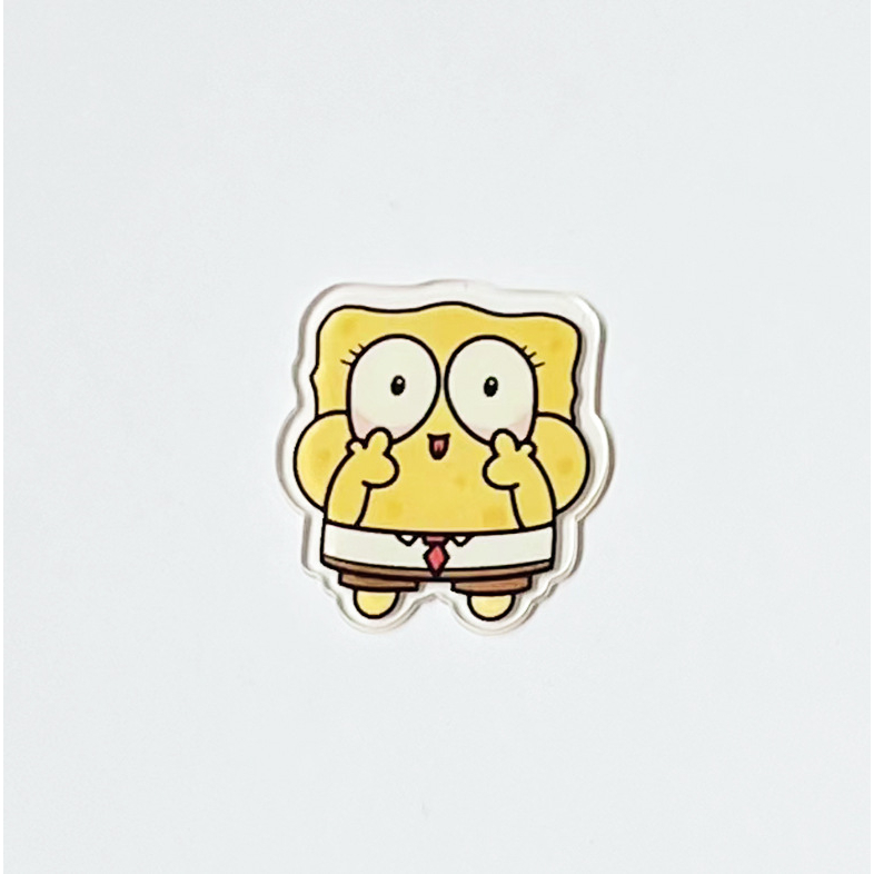 Ghim Cài Áo Bằng Acrylic Hình SpongeBob Hoạt Hình Vui Nhộn