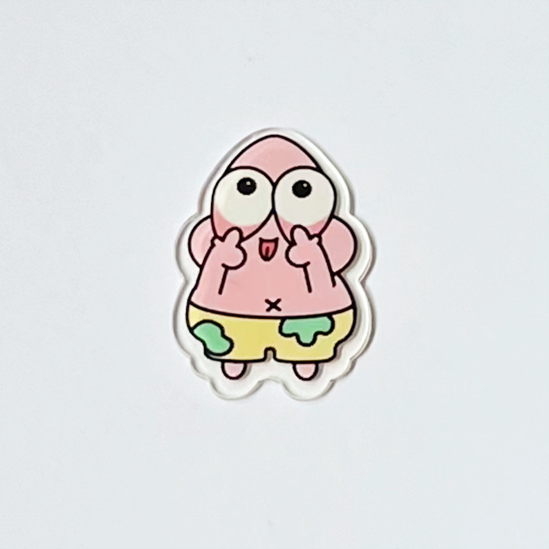 Ghim Cài Áo Bằng Acrylic Hình SpongeBob Hoạt Hình Vui Nhộn