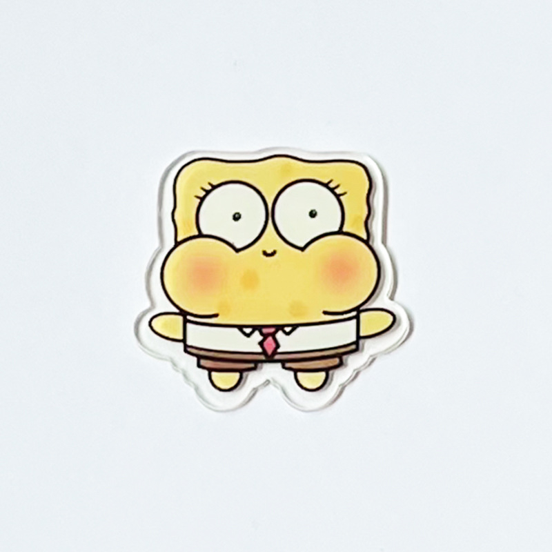Ghim Cài Áo Bằng Acrylic Hình SpongeBob Hoạt Hình Vui Nhộn