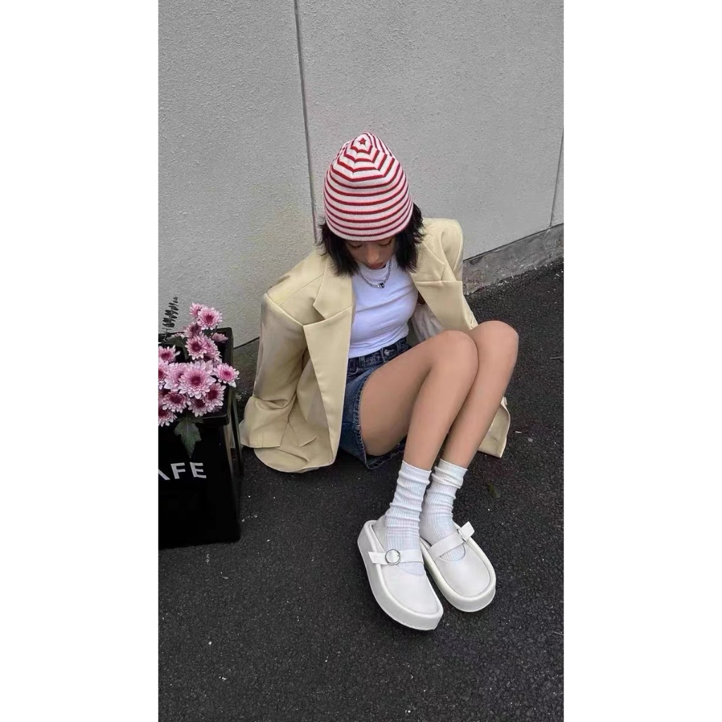 KaBaiQi Dép bánh mì guốc dép giày nữ Màu Sắc Đơn Giản Thoải Mái Cao Gót Chống Trơn Trượt dép đế xuồng 27ZHDLX062506