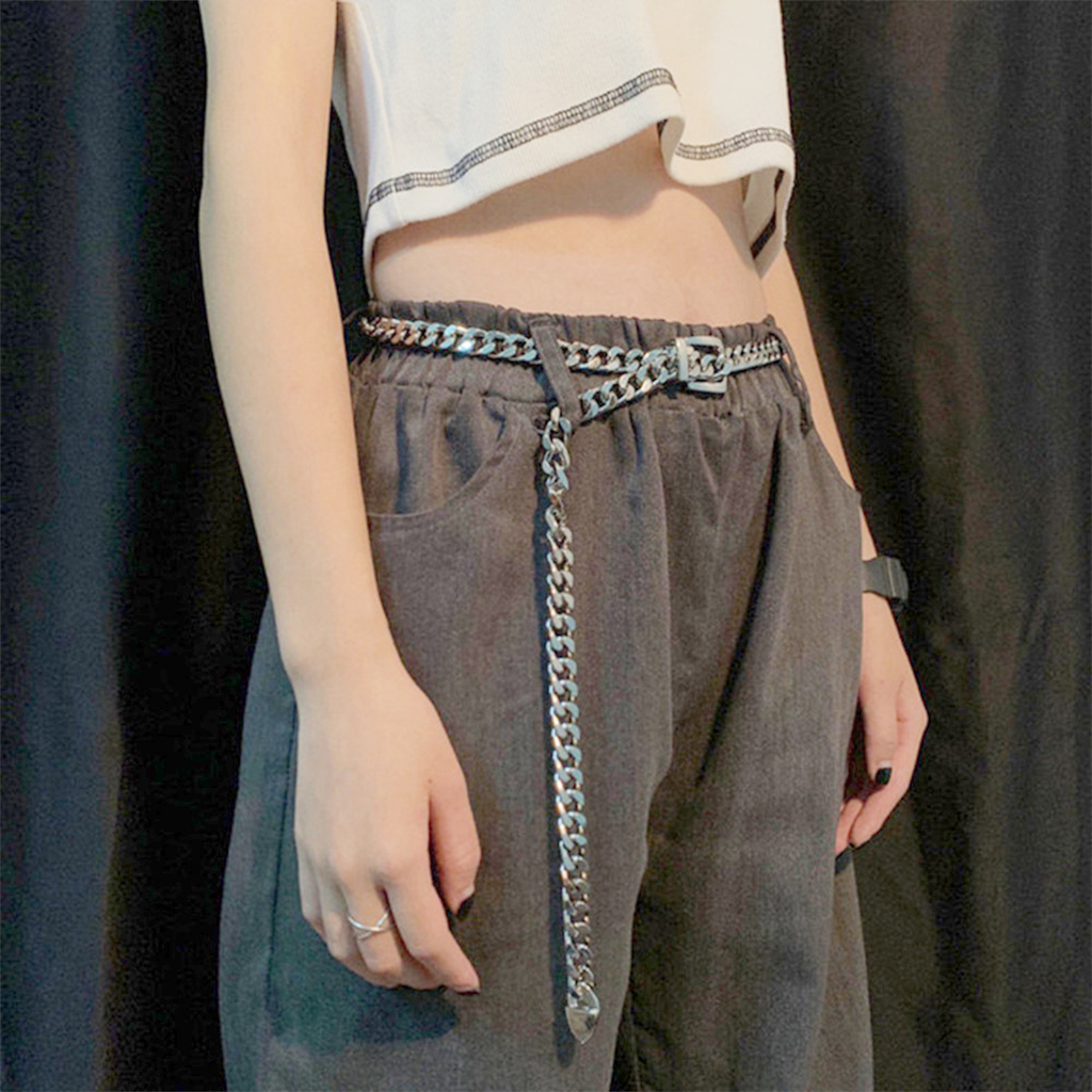 1 Thắt Lưng Dây Xích Kim Loại Có Thể Điều Chỉnh Cho Nữ