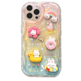 IPhone 14 Pro Max IPhone 13 Pro Max IPhone 12 Pro Max IPhone 7 Plus IPhone 8 Plus Ốp điện thoại búp bê 3D họa tiết sóng dễ thương có vòng đeo tay