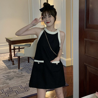 Đầm Sát Nách Cổ Tròn Thiết Kế Lưng Phối Nơ Thanh Lịch